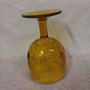VINTAGE Glass Goblet Gold, Swirls Stemed Replacement  Collectible